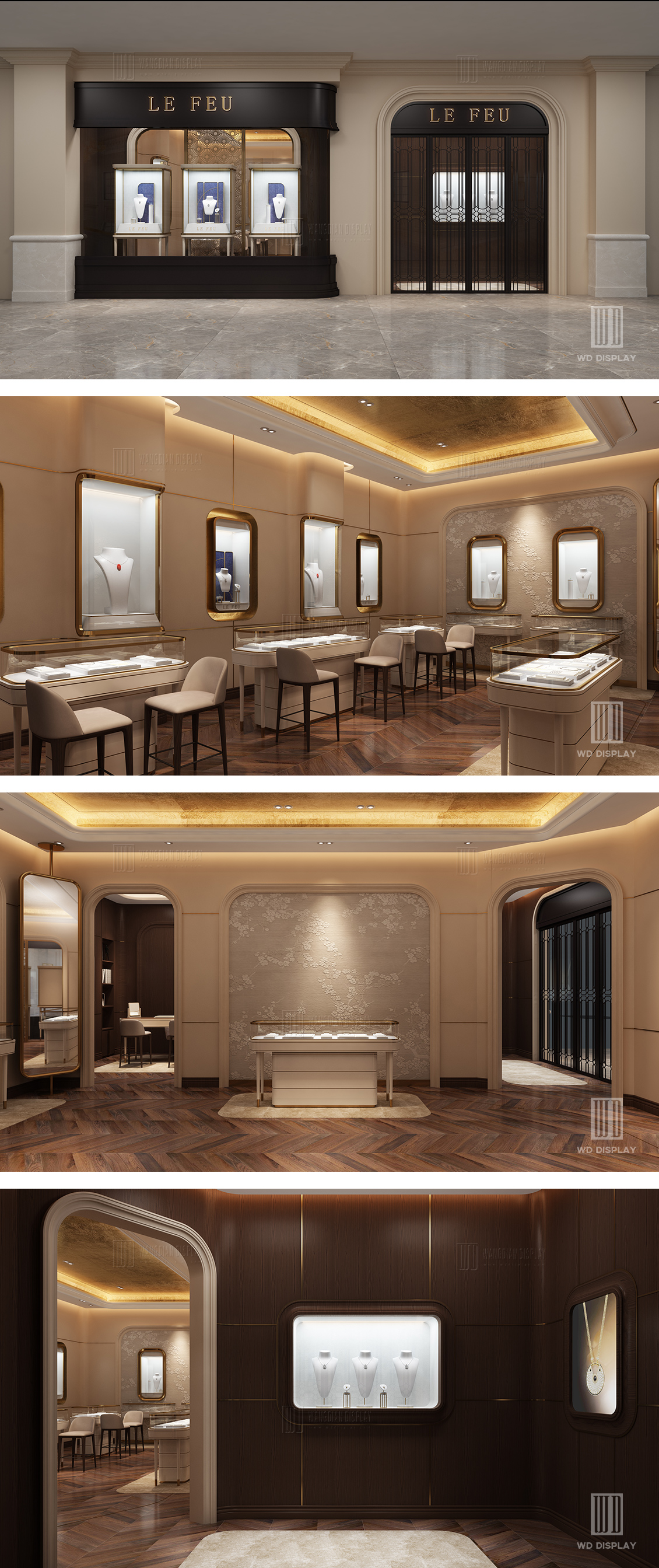 Elegant style jewelry store design