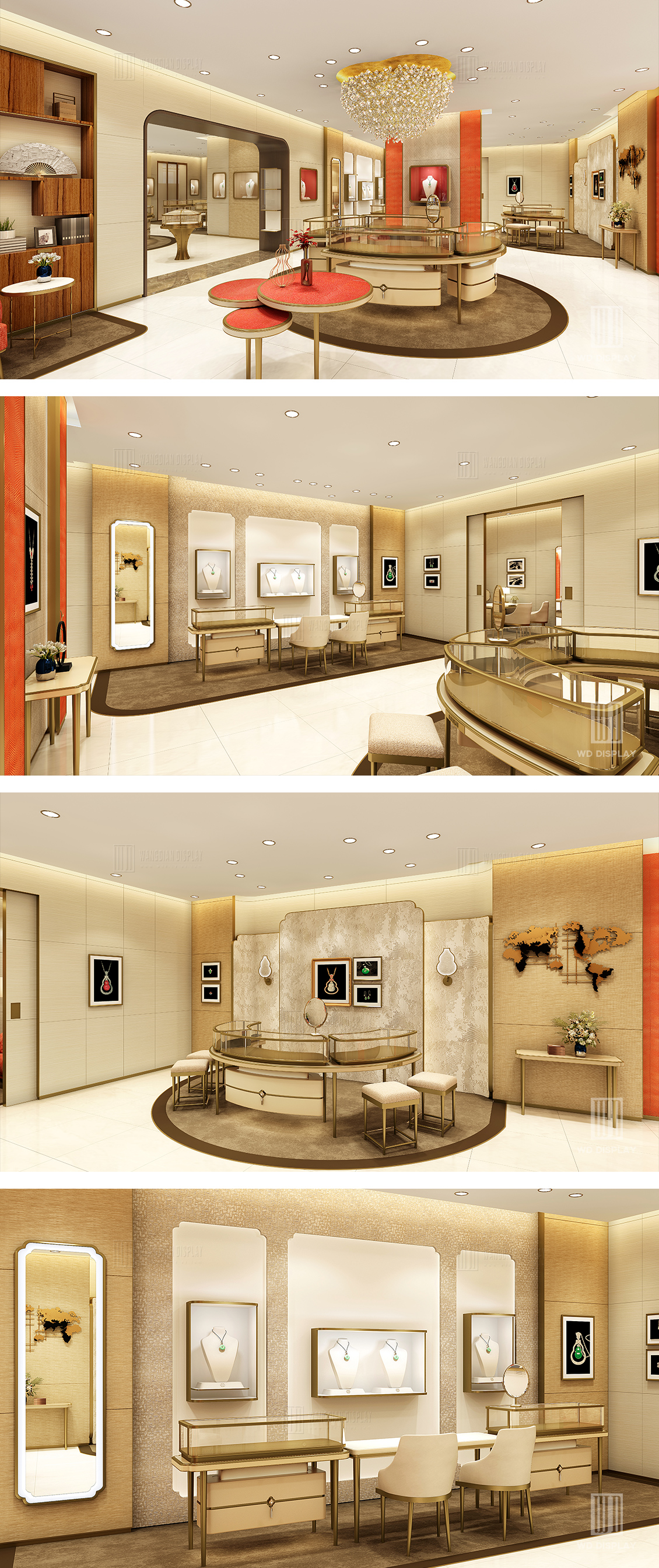 luxury high end modern jewellery shop design