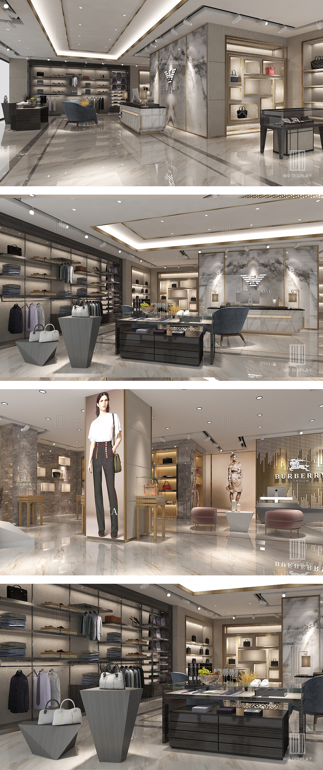 Luxury brand clothing store space design