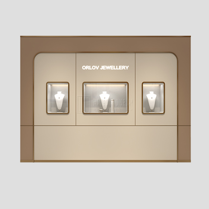 High-End Luxury Jewelry Display Wall Showcase Jewelry Store Lighted Wall Display Case