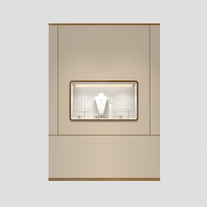 Custom Made Fashion Jewellery Wall Showcase Luxury Wooden Wall Jewelry Display Case