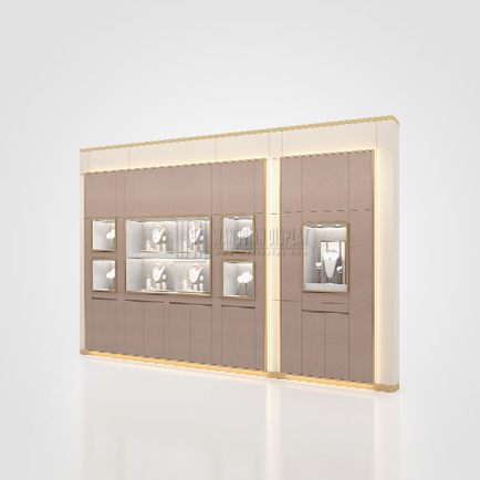 High End Wall Mounted Display Cabinet Wall Mount Display Case For Jewelry Store