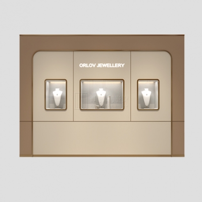 High-End Luxury Jewelry Display Wall Showcase Jewelry Store Lighted Wall Display Case