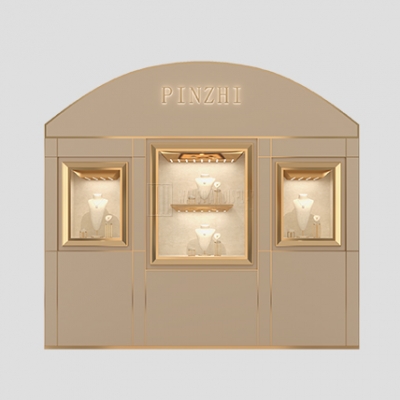 Luxury jewellery wall showcase custom jewelry store wall display case design for sale