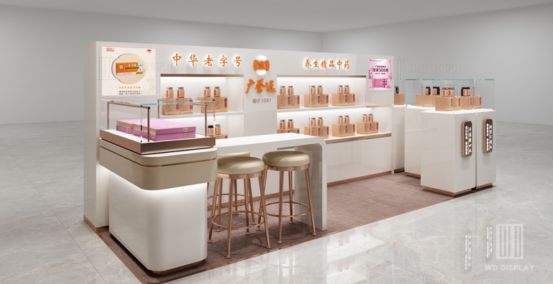 2024 high-end pharmaceutical display kiosk showcase project