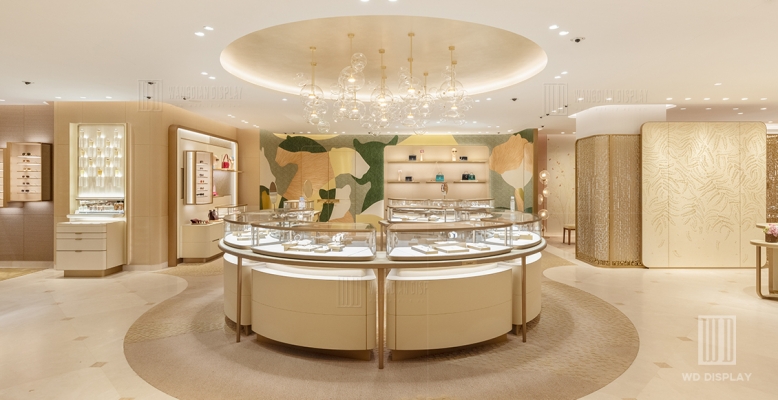 Luxury brand jewelry boutique store display design