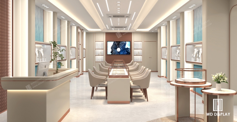 【India】High-End Jewelry Retail Store Refurbish Design and Showcase Manufacturing