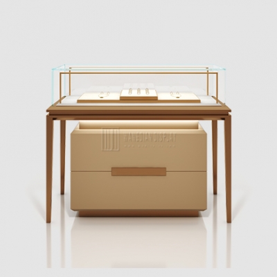 Luxury Jewellery Showcase with Electronic Lock Gold Jewelry Showcase Design With Storage For Sale