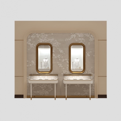 Luxury Jewellery Wall Display Cabinets Wooden Glass Jewellery Wall Display Showcase