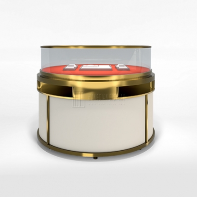 Modern Simple Round Glass Jewelry Display Case