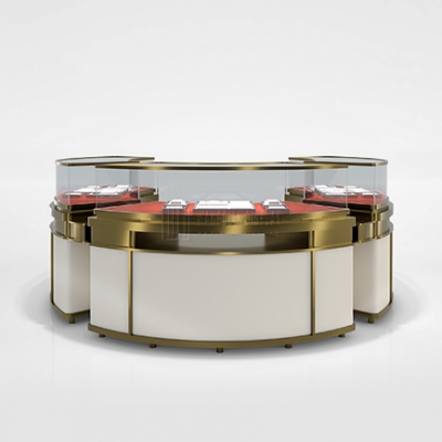Round high-end jewelry combination showcase island cabinet