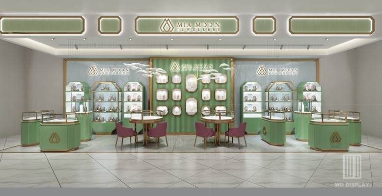 2024 small high-end jewelry kiosk showcase project in Bahrain