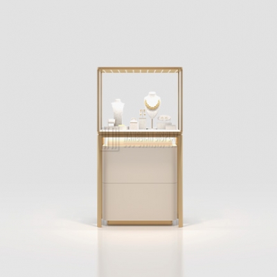 Free standing jewelry boutique showcases window display cabinet customization