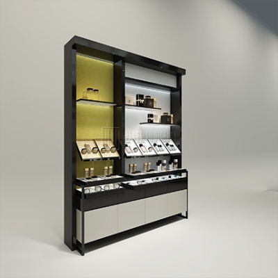 Fashionable makeup product perfume showcase black