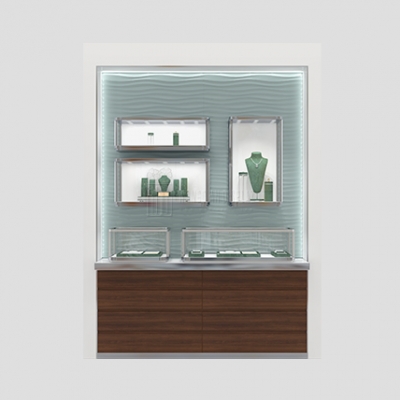Wall Mounted Jewelry Showcase Wall Display Cabinet For Jewellery Store