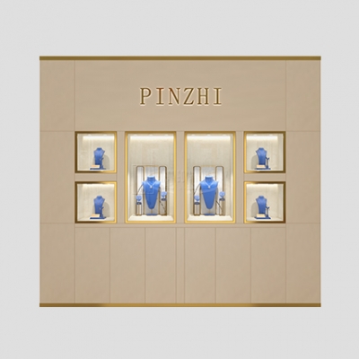 Modern Style Jewelry Store Wall Cabinet Design Wooden Wall Showcase Custom For Jewellery Shop