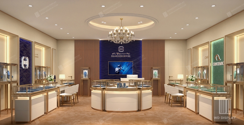 【Qatar】High-end diamond retail store interior design jewelry store showcase project