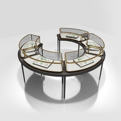 High-end island showcase curved front cabinet