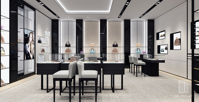 Branded leather handbag store project design