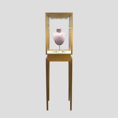 【RTS】Metal glass jewelry boutique display tower display cabinet for sale
