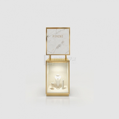 High end jewelry store window display tower
