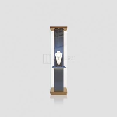 Glass Boutique Display Cabinet Free Standing Jewelry Showcase Display Tower