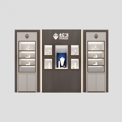 New High End Wall Mounted Display Cabinet For Jewellery Store