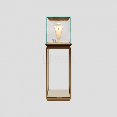 Commercial Jewelry Boutique Display Case Luxury Stainless Free Standing Jewelry Display Tower