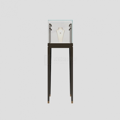 High End Floor Free Standing Tower Glass Showcase Tower Jewelry Display Case