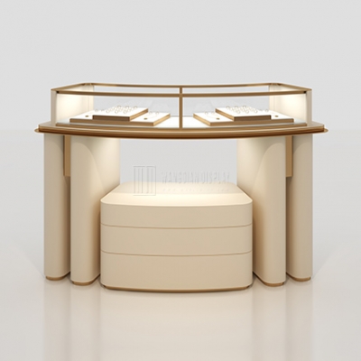 Luxury jewelry store curved showcase