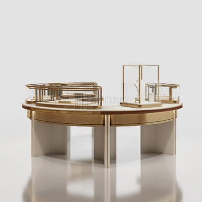 Jewelry store high-end island display cabinet high quality round jewelry display counter