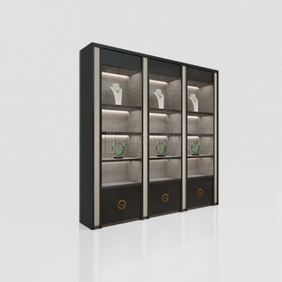 Multi-tiered jewelry showcase jewelry wall display cabinet