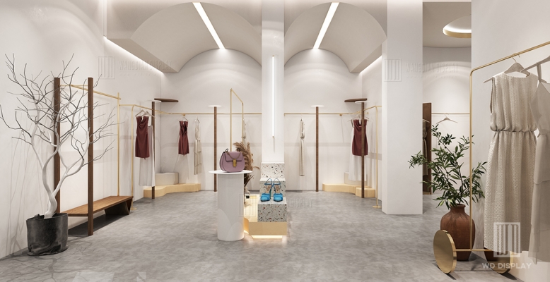 Minimalist style brand clothing store design