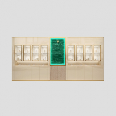 Luxury wall mounted jewelry cabinet glass display cabinet for jewellery shop