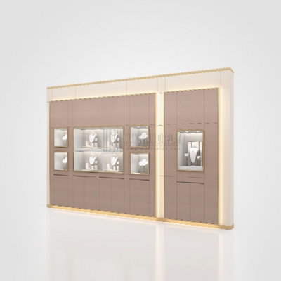 High End Wall Mounted Display Cabinet Wall Mount Display Case For Jewelry Store