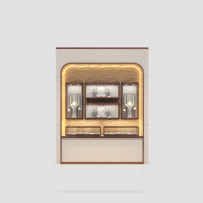Luxury Jewellery Wall Display Cabinets Custom Design Jewelry Store Fixtures
