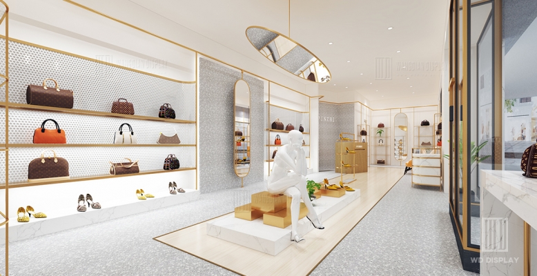 High-end leather goods retail store space 3D design